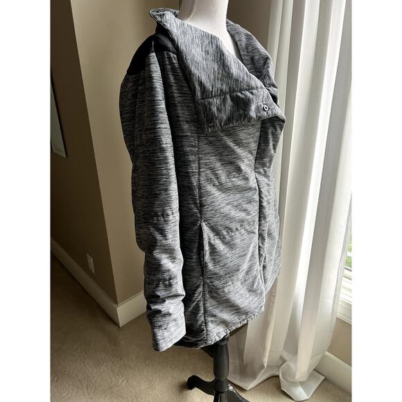 The North Face Long Pseudio Cowlneck Full Zip gray Puffer Jacket Size L - Picture 6 of 7